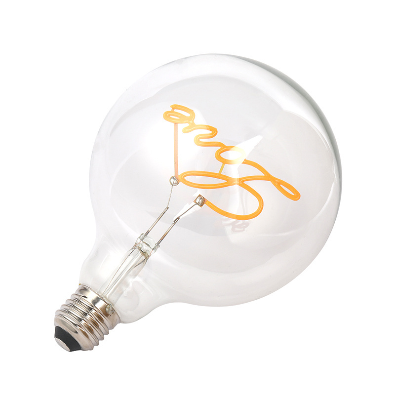 Hot Edison Vintage LED G125 Light Bulb G125 LED Spiral Soft LED Filament Bulb G125 Vintage LED Clear Glass Globe Light Bulb