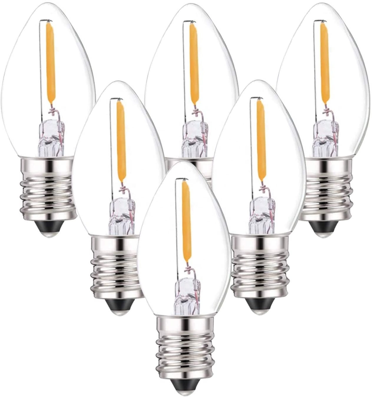 C7 LED Replacement Christmas Light Bulbs, E12 Candelabra 7 Watt Equivalent LED Night Light Bulb, 0.5W Warm White 2700K