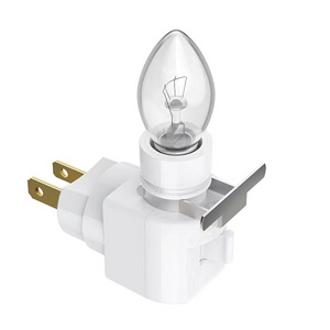 Plug in Night Light  White Plastic for 4W 5W night bulb