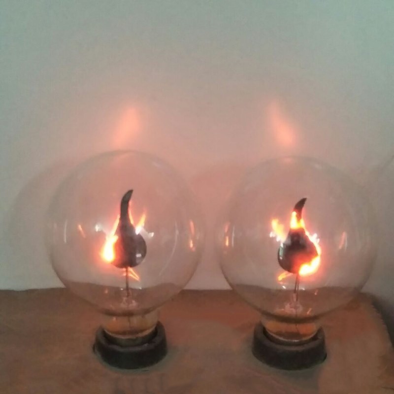 Custom Style Flickering Bulb G80 Clear Glass Globe Shape Led Flickering Flame Bulb 3W Holiday Lighting Lamp Fairy String Light