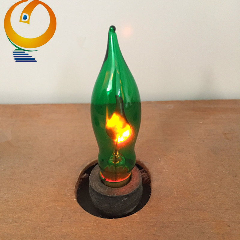 High Quality Classical Edison Light Bulb Clear Glass Candle Shape C18  Flicker Flame Bulbs for Christmas Decoration 120v 3w