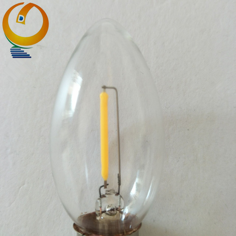 C7/C9 led lighting bulb 120v 0.7W  base E12/E17 led filament bulb with China factory price lighting string lamps