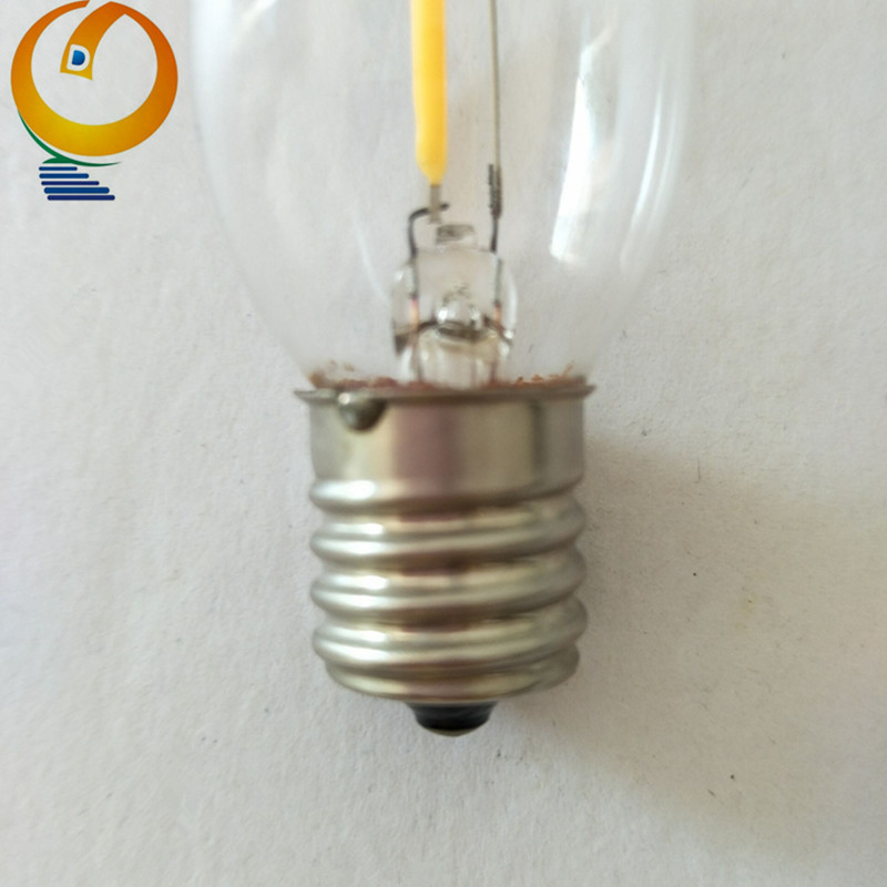 C7/C9 led lighting bulb 120v 0.7W  base E12/E17 led filament bulb with China factory price lighting string lamps