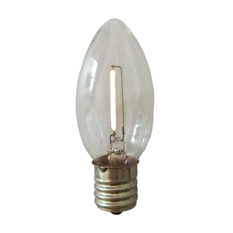 C7/C9 led lighting bulb 120v 0.7W  base E12/E17 led filament bulb with China factory price lighting string lamps