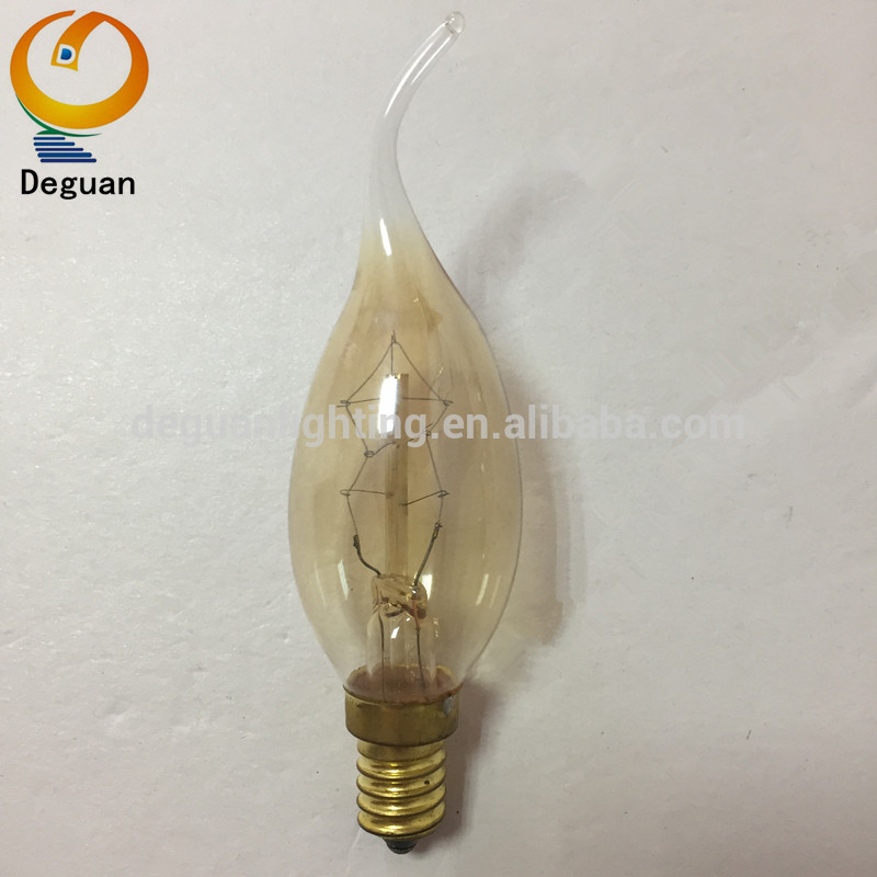 High Light Efficiency Soft Spiral Filament e14 Dimmable chandelier  Led Candle Bulb C35 110v 25w