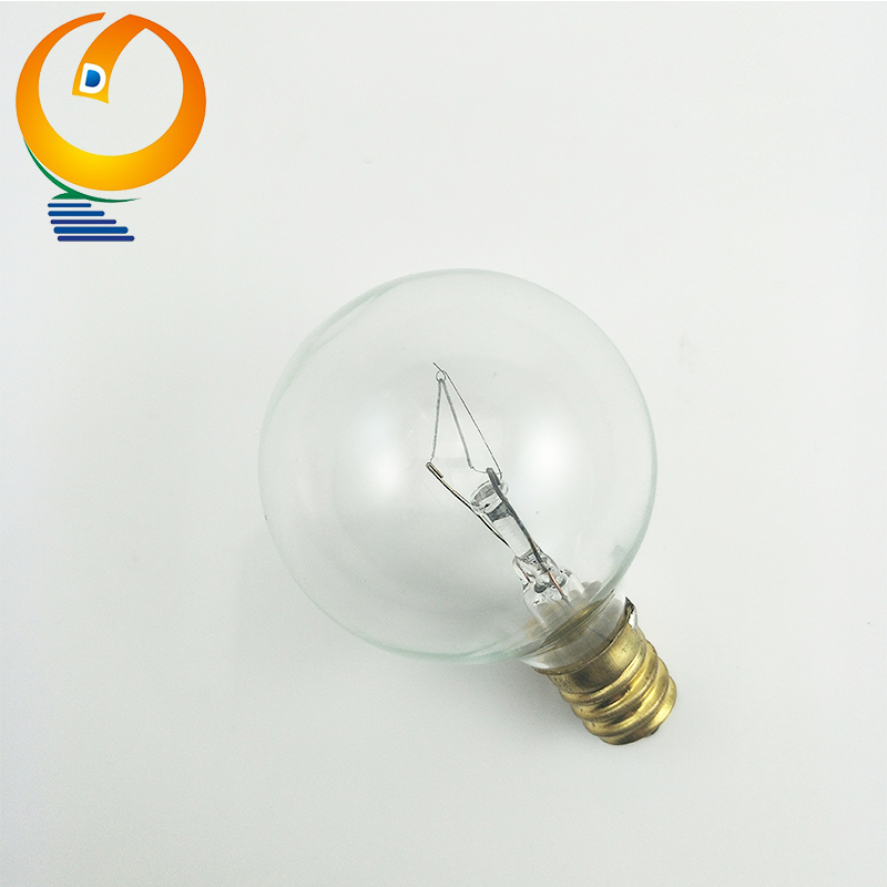 Hot Sale E12 Base G40 Round Incandescent Clear Bulbs 120V 15W 25W 40W bulbs for string lights