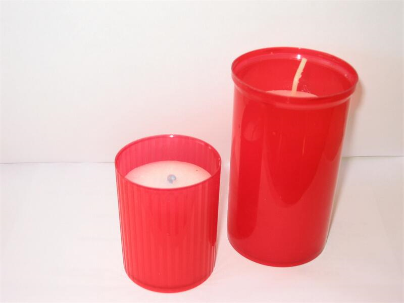 Factory customized plastic cups for religious candles