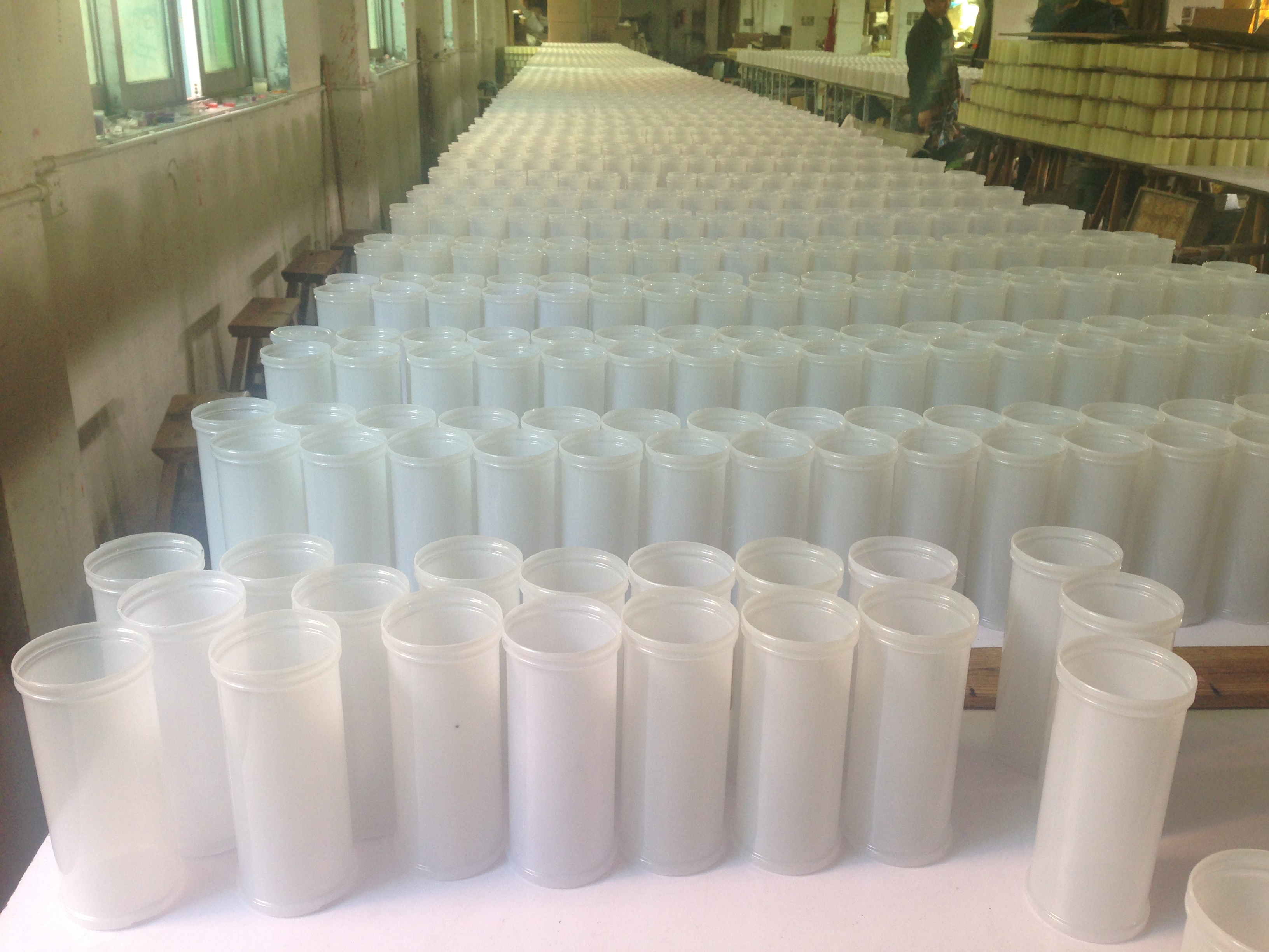 Factory customized plastic cups for religious candles