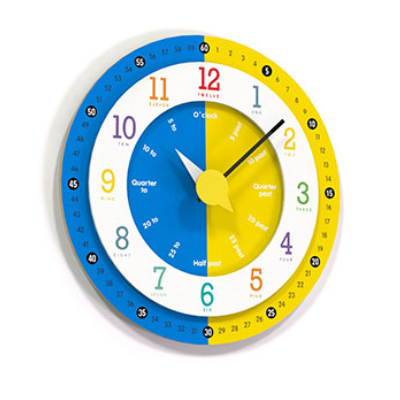 2024 New Educational Learning Clock Children's Teaching Kids Room Clock Round Silent Multilayer Mdf Wood Wall Clock Custom