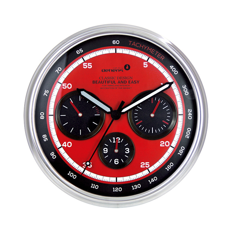 DEHENG 13 inch Cool Racing Black Dial Watch Wall Clock