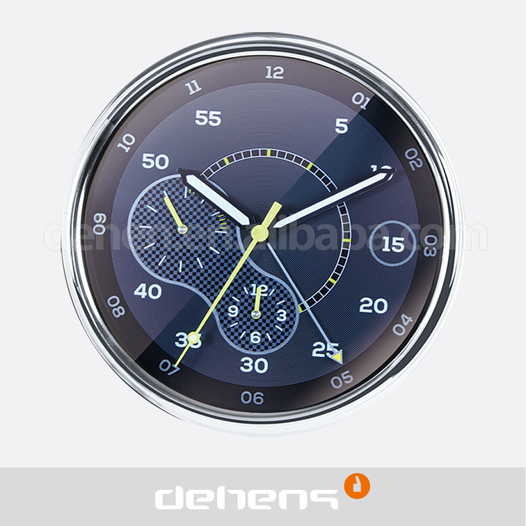 DEHENG 13 inch Cool Racing Black Dial Watch Wall Clock