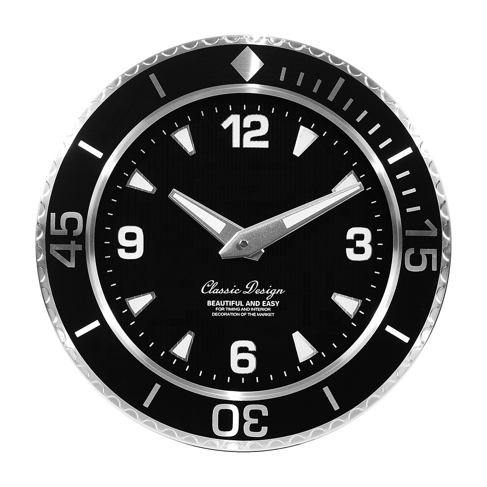 Round Modern Metal Luxury Wrist Wall Watch Clocks Silent Custom 3D Numbers Black Luminous Watch Wall Clock Large Diamond