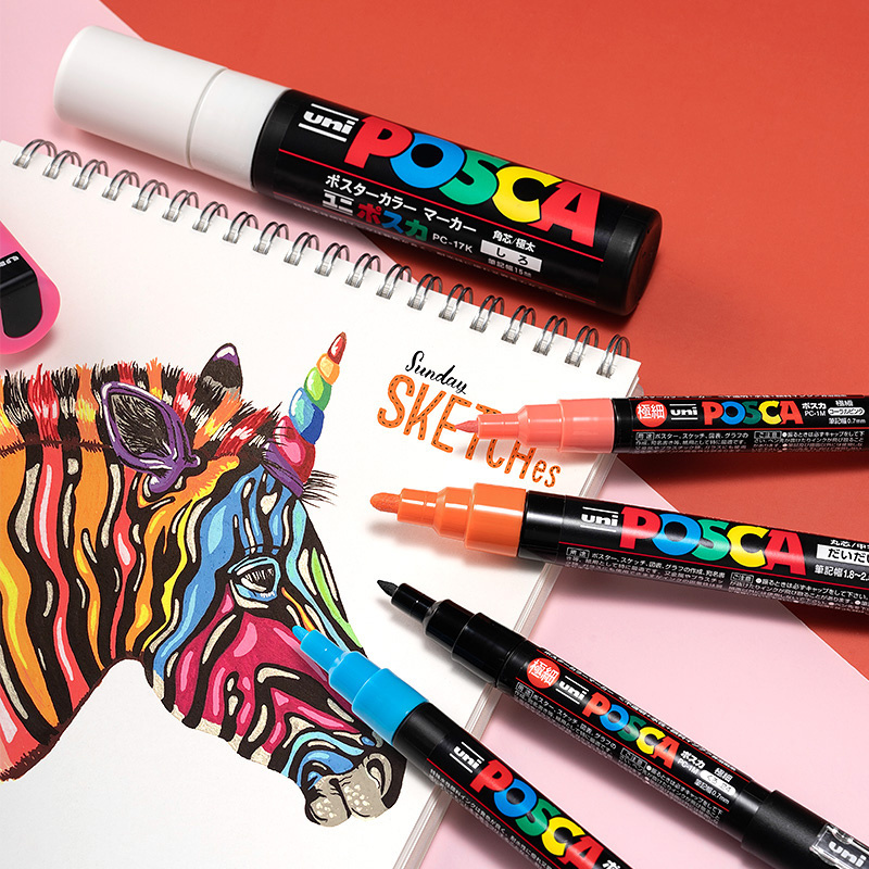 Uni Posca Pc-5m Marker Pen Poster Pen/graffiti Advertisement 0.7mm Art Stationery Multi-color Optional Art Marker