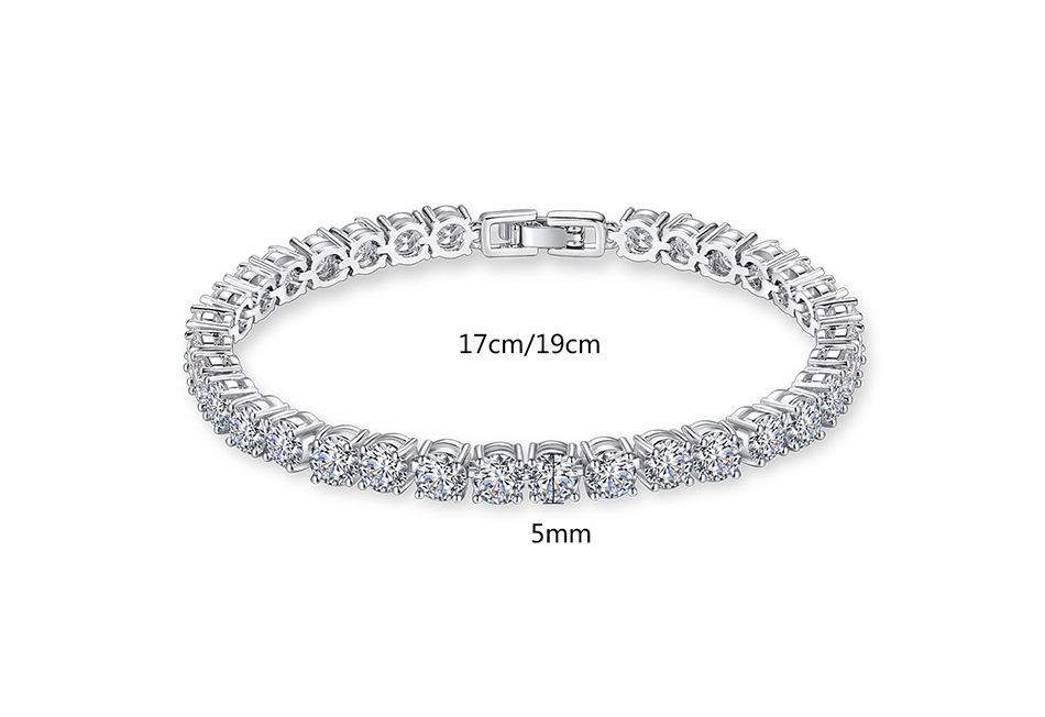 New Style Fashion Women Luxury Jewelry Classic Design 3A Round Zircon Tennis Bracelet