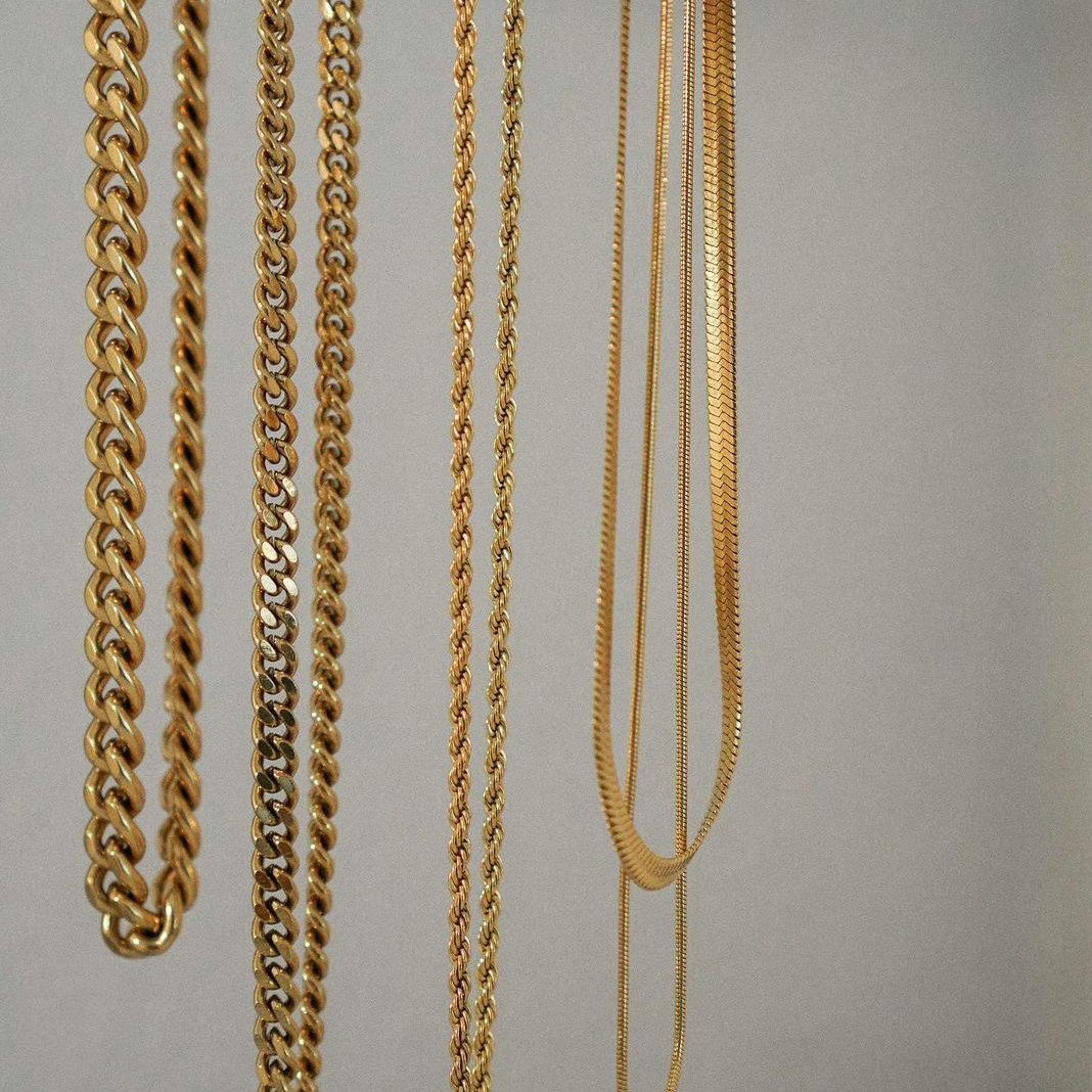 New 18K Gold IP Plated Stainless Steel Thick Cuban Link Chain Chunky Miami Double Layered Snake Chain Choker Necklace