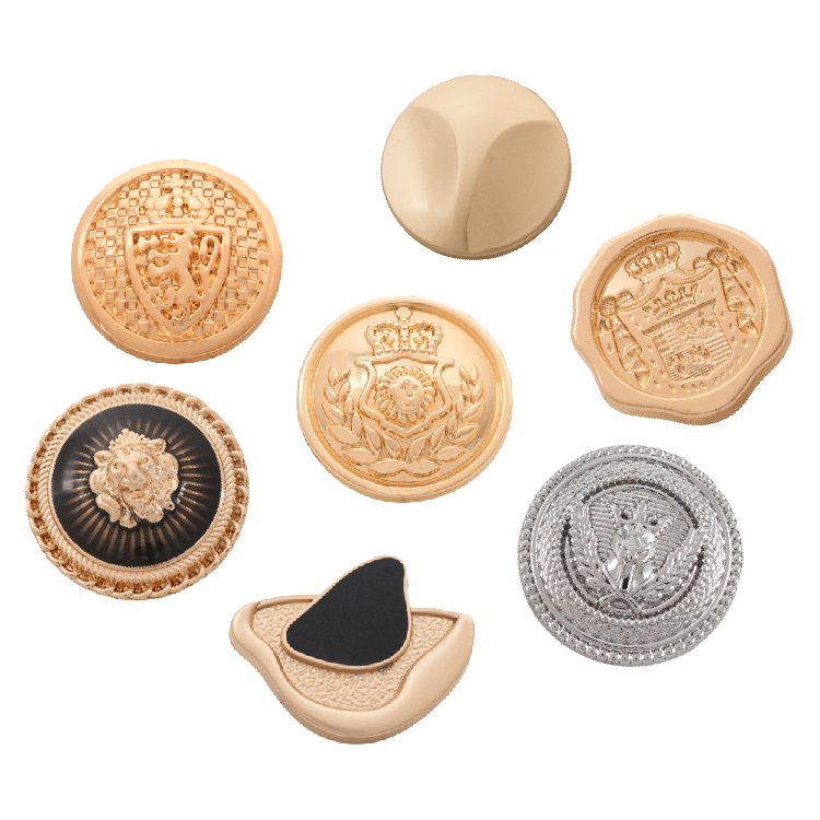 OEM ODM Custom Botones Personalizados Metal Logo Zinc Alloy Brass Button Embossed Blazer Coat Gold Shank Buttons for Clothes