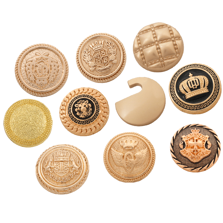 OEM ODM Custom Botones Personalizados Metal Logo Zinc Alloy Brass Button Embossed Blazer Coat Gold Shank Buttons for Clothes