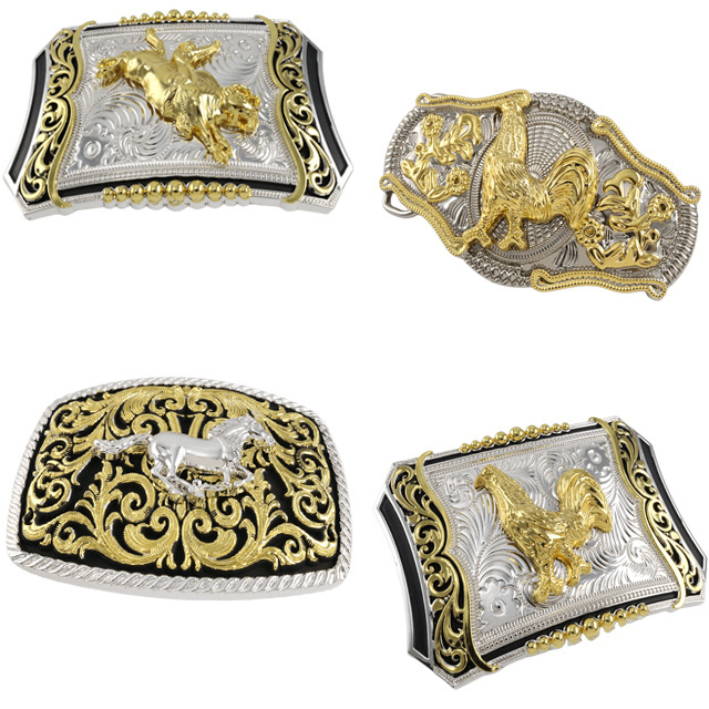 Manufacturer Wholesale Custom Hebilla Para Cinturon Mens Western Cowboy Logo Metal Belt Buckle for Men Western