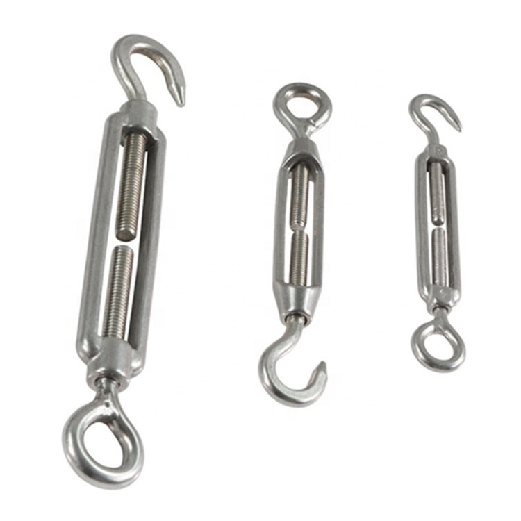 M20 polished eye to hook type stainless steel din1480 turnbuckle