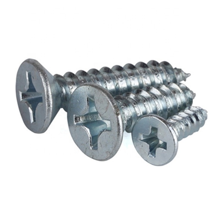 Din7982 countersunk flat head  csk self tapping screw carbon steel stainless steel 304 316 cross chipboard screw Wood screw