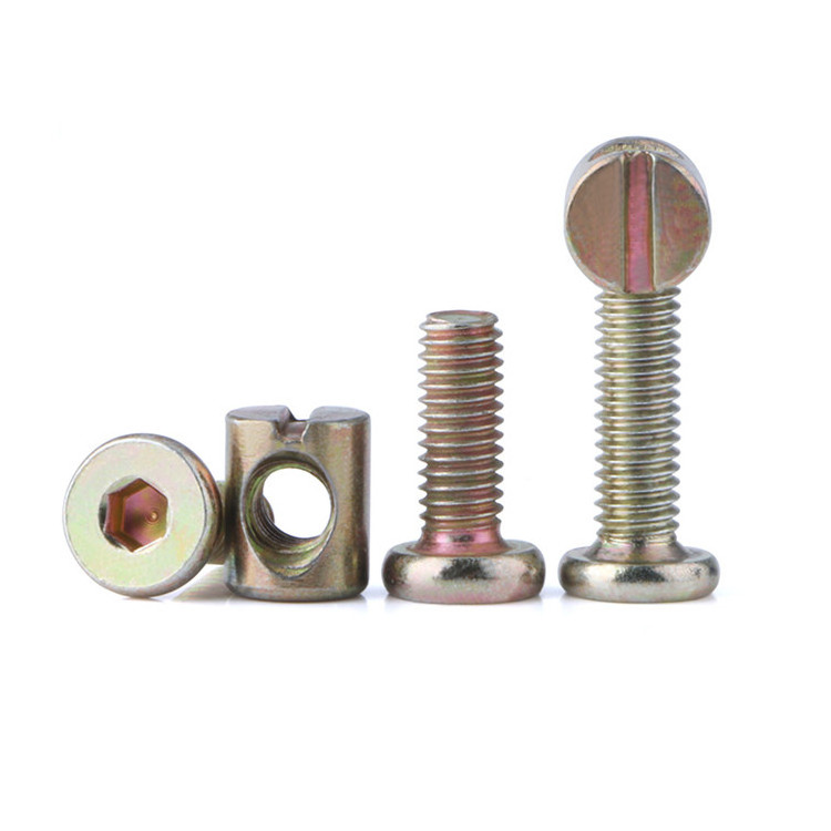 Steel round head hex socket barrel nut and decorative connecting furniture bolt