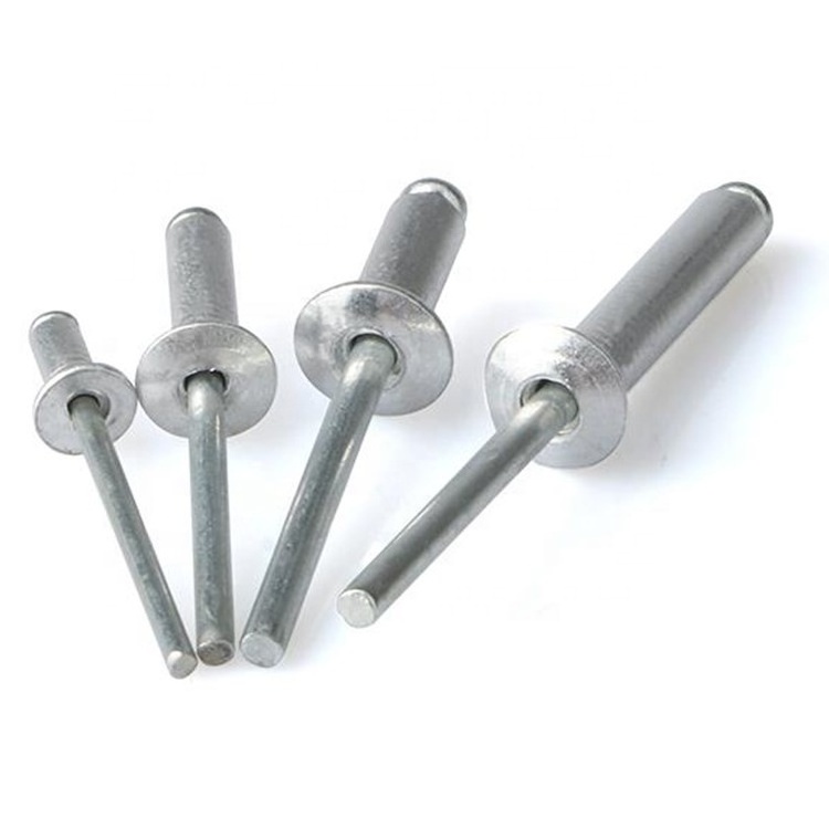 Plain top quality hard GB M4*9mm round iron flat head aluminum blind rivet for furniture