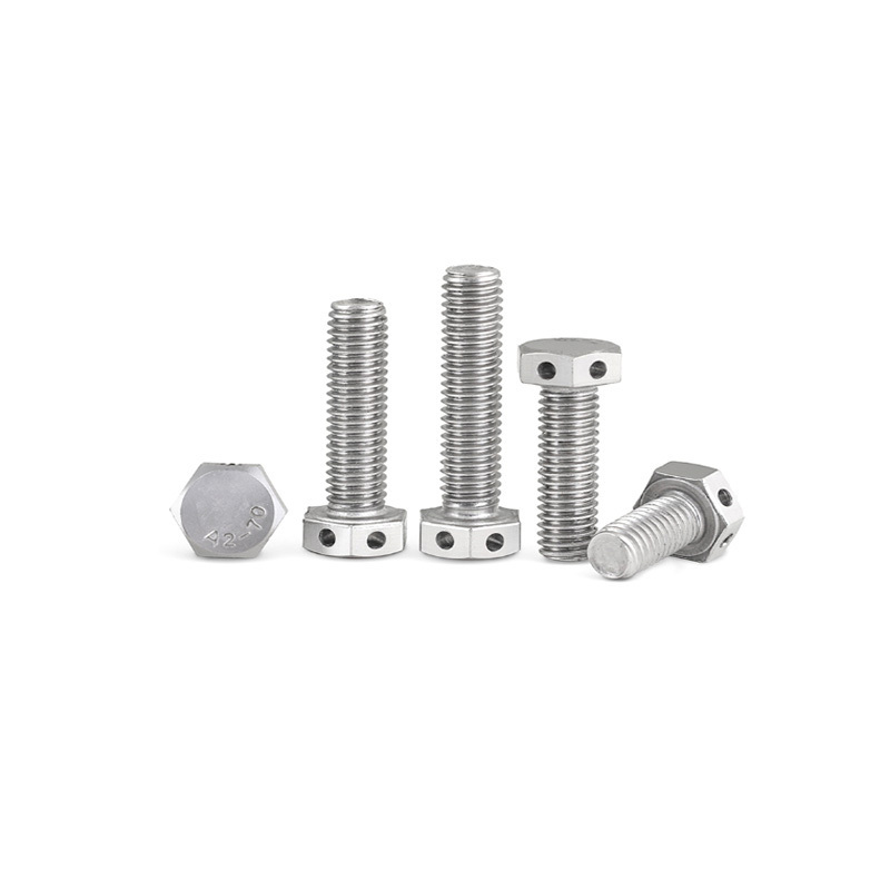 Hot selling hex head bolt with hole in head