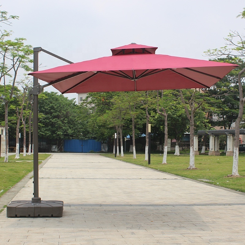 Hot Sale Outdoor Aluminum Handle Offset Cantilever Sunroof Garden UV Protection Terrace Umbrella