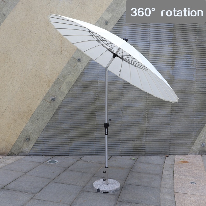 2.5m 24K Panels Garden Sunshade Park Outdoor Aluminum Pole 360 Degree Rotation Parasol Umbrellas