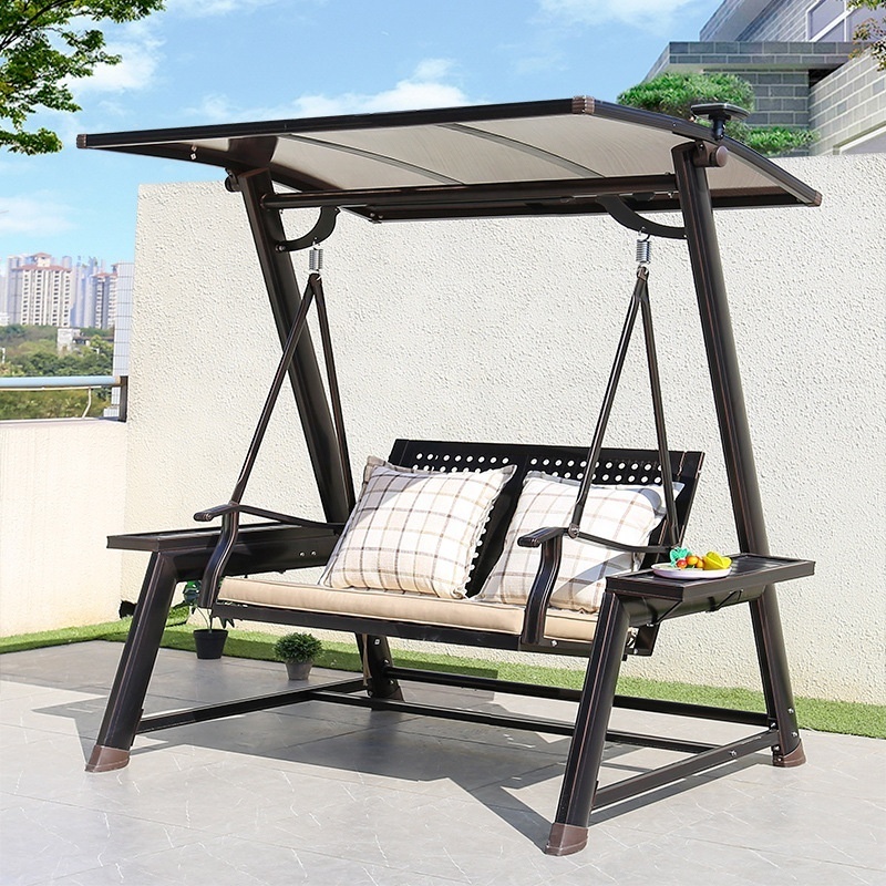 Modern Design Garden Furniture Outdoor Hotel Aluminum Frame Two Seater Patio Chairs With Canopy