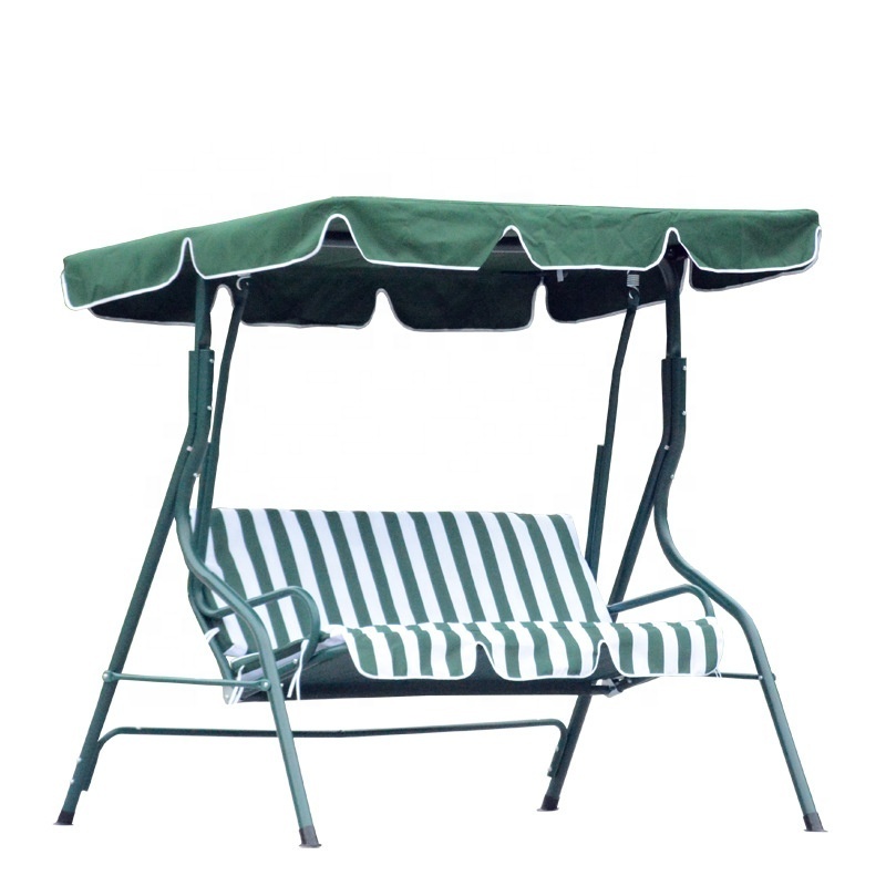 Modern Garden Furniture Outdoor Hotel Aluminum Frame Three Seater Patio Swing Bed With Canopy