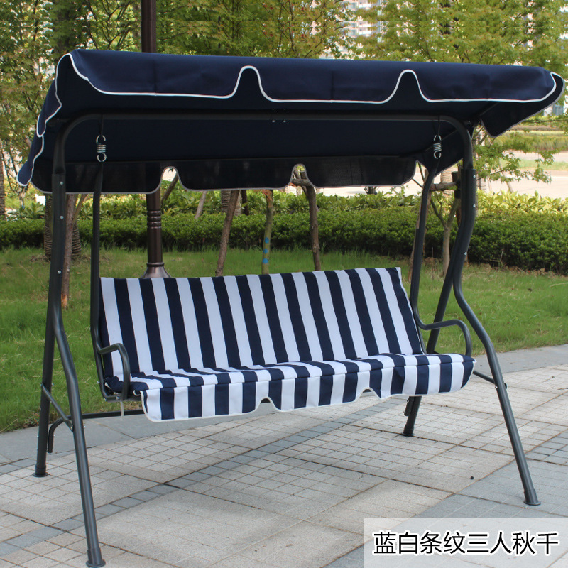 Modern Garden Furniture Outdoor Hotel Aluminum Frame Three Seater Patio Swing Bed With Canopy