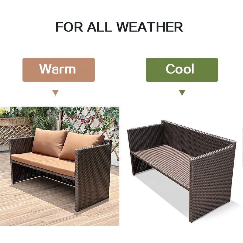 Modern Design Hotel Resort Villa Garden Set Patio PE Rattan Sofa Set Courtyard Dining Table Couches