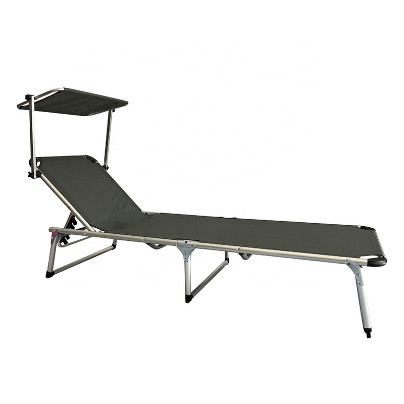 Outdoor Lightweight Beach Picnic Fishing Portable Folding Camping Chaise Chair With Canopy