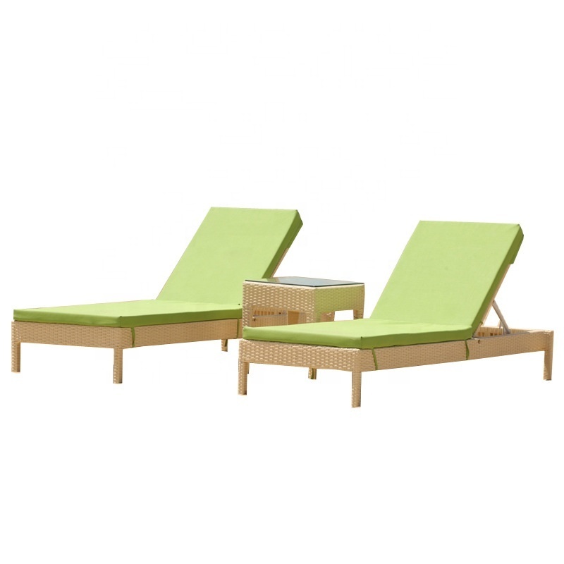 Heavy Duty Outdoor Hotel Resort Garden Patio Beach Plastic Rattan Sunbathing Lounge Chair