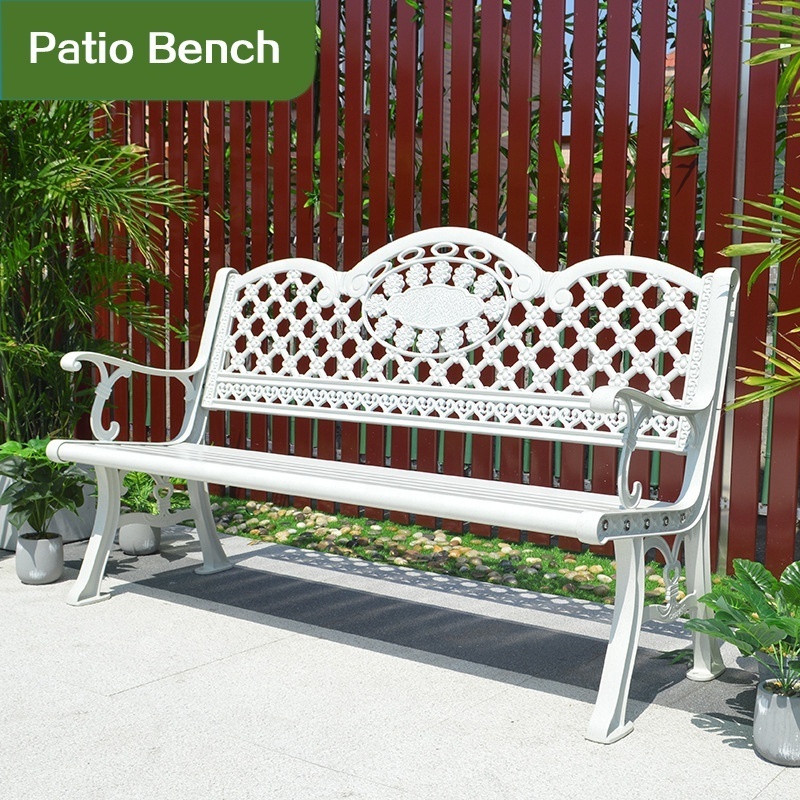 Hot Sale Fashionable Outdoor Courtyard Patio Public Park Water Proof Cast Aluminum Garden Benches