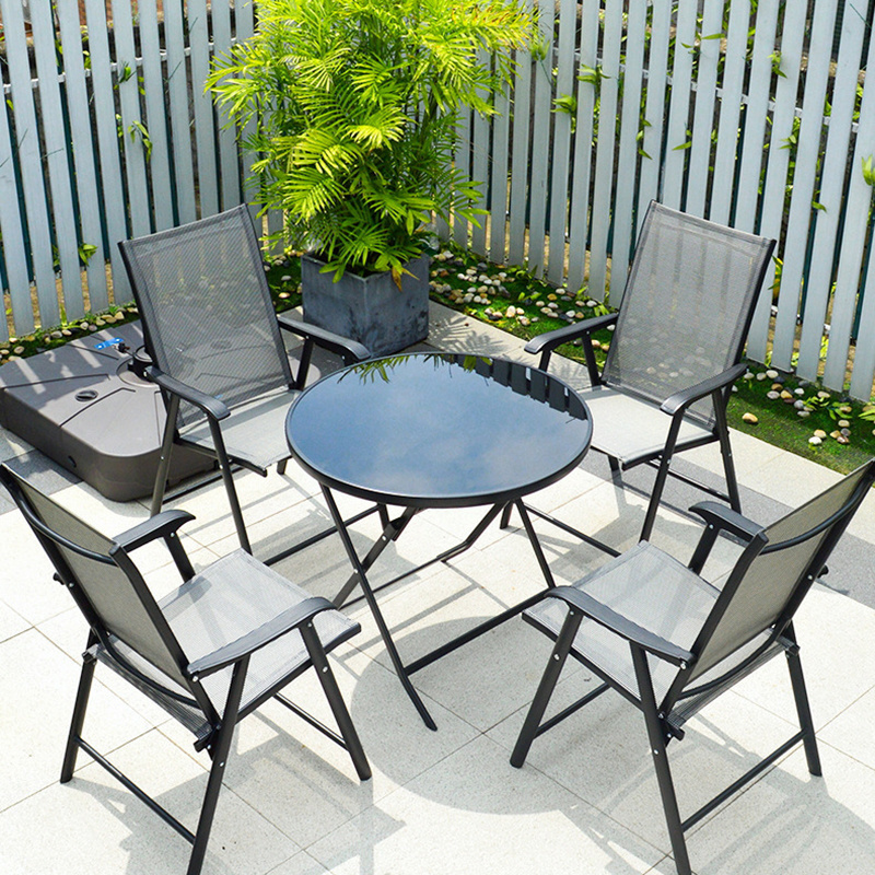 Factory Price Patio Furniture Foldable Outdoor Table Chair Set For  Hotel Villa Home Terrace Garden