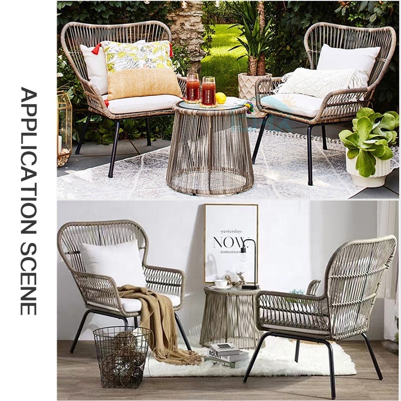 Popular Design Outdoor Aluminum Furniture Set Patio Lounge Chair Side Table Set For Balcony