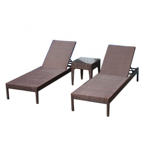 Heavy Duty Outdoor Hotel Resort Garden Patio Beach Plastic Rattan Sunbathing Lounge Chair