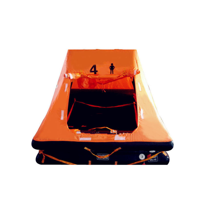 solas 4 persons throw-over type  inflatable life raft for yacht