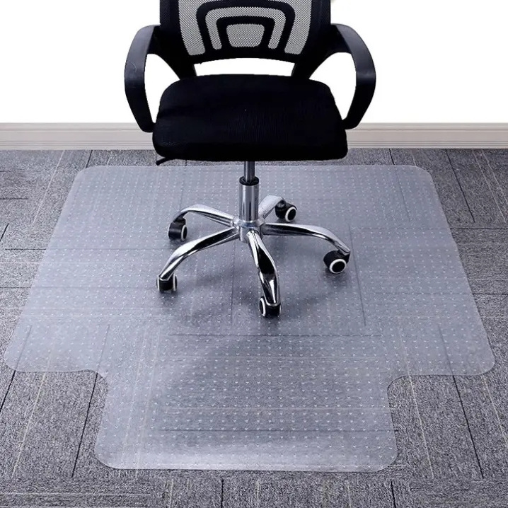 2023 trending product Washable Clear Soft Glass Mat For Office Desk Chair High Pile Carpet Or Hardwood Floor Protector