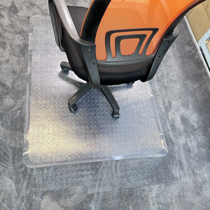 Office Products PVC Plastic Floor Chair Mat 45 x 53 Inches, Rectangular with lip for Carpet Protector