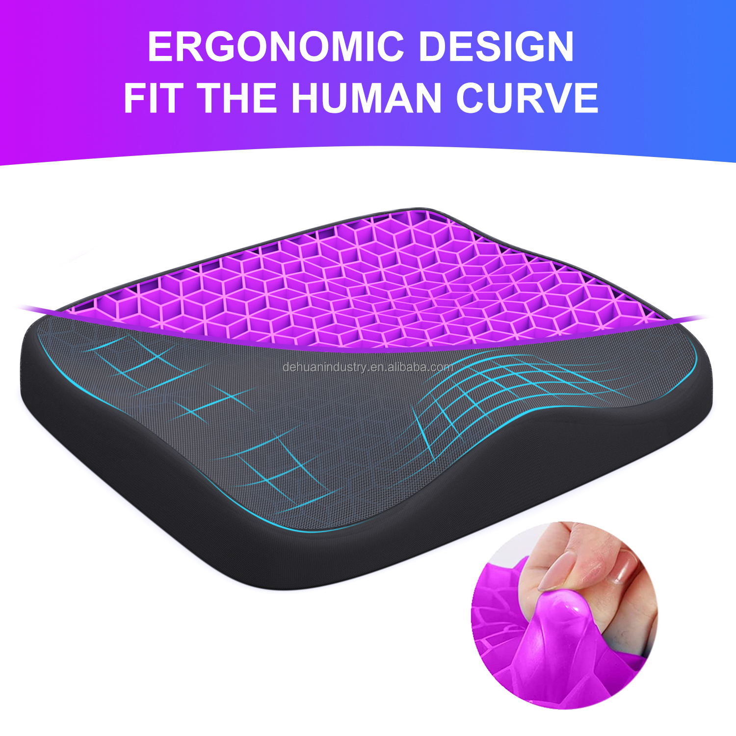 ECO Silicone TPE Gel Seat Cushion for Long Sitting Pressure Relief Chair Pad for Office Chairs Seating Mat