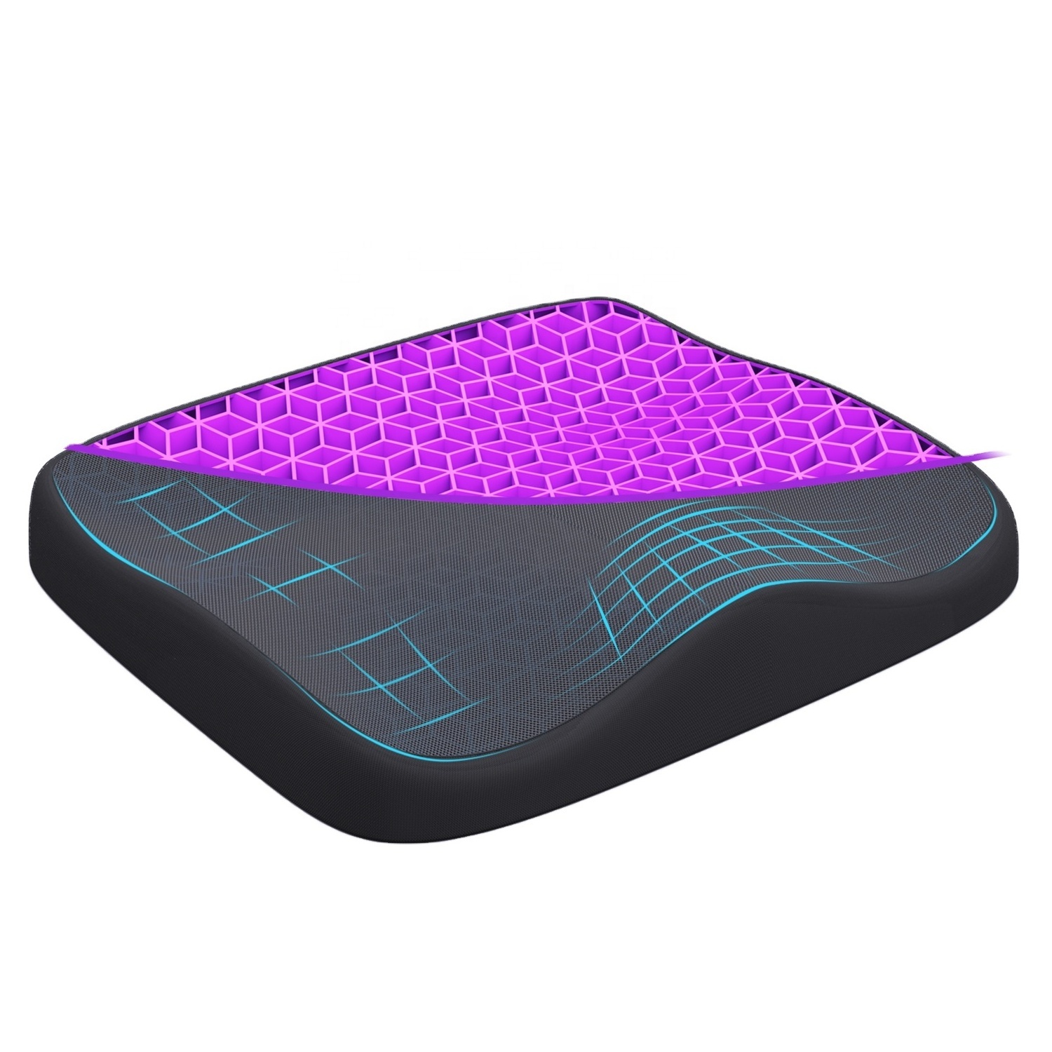 ECO Silicone TPE Gel Seat Cushion for Long Sitting Pressure Relief Chair Pad for Office Chairs Seating Mat