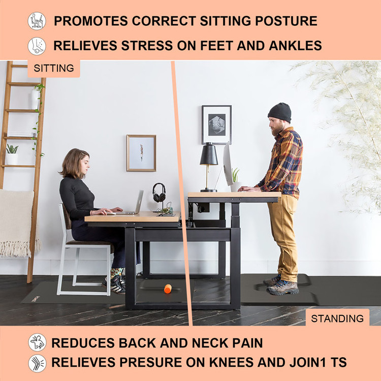 Bespoke 2023 New Design Ergonomic Chair Mats Anti Fatigue Comfort Standing Desk For Office Carpet Protector