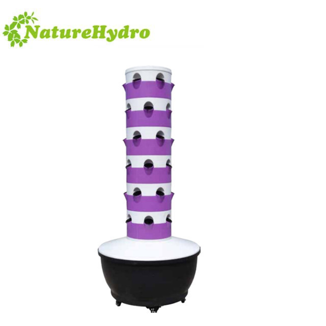 aeroponics hydroponic tower system with LED lights