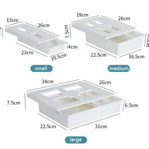 The drawers under the table are easy to organize, transparent plastic pencil drawer under the table, hidden drawer, transparent