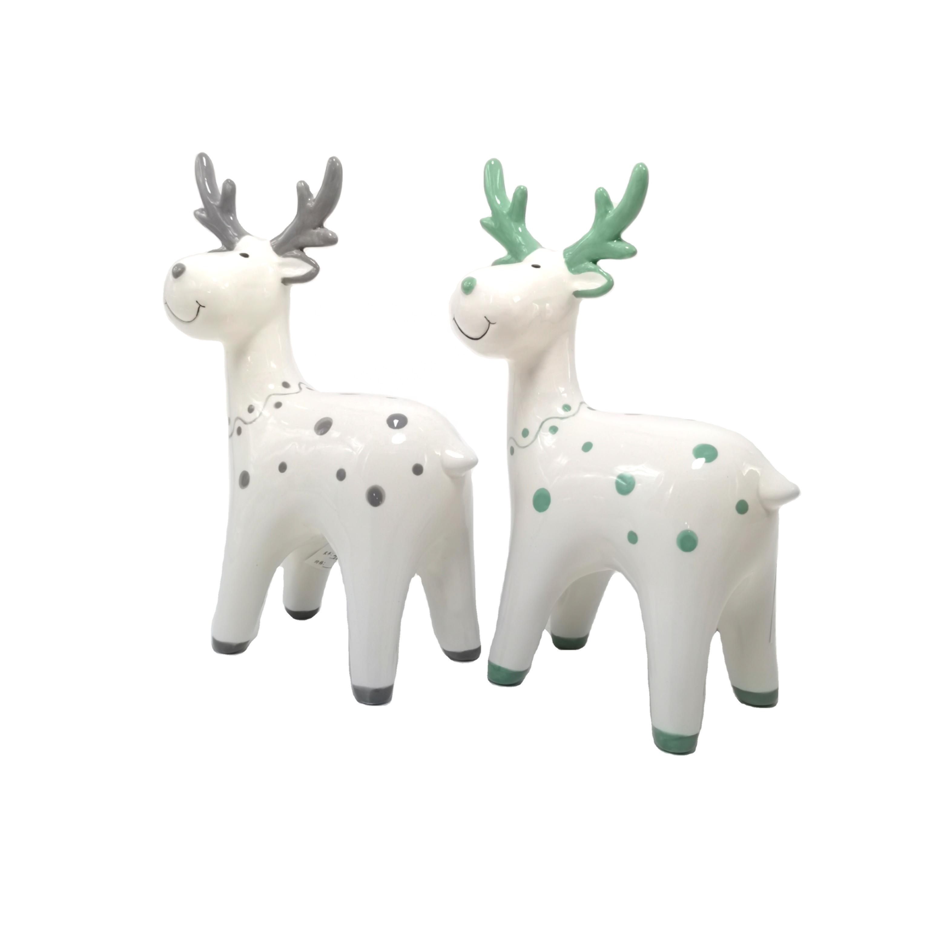 Home Decor Animal Figurines Small Gold-plated Deer Ceramic Mini Deer Decorative Ceramic Porcelain Home Decoration