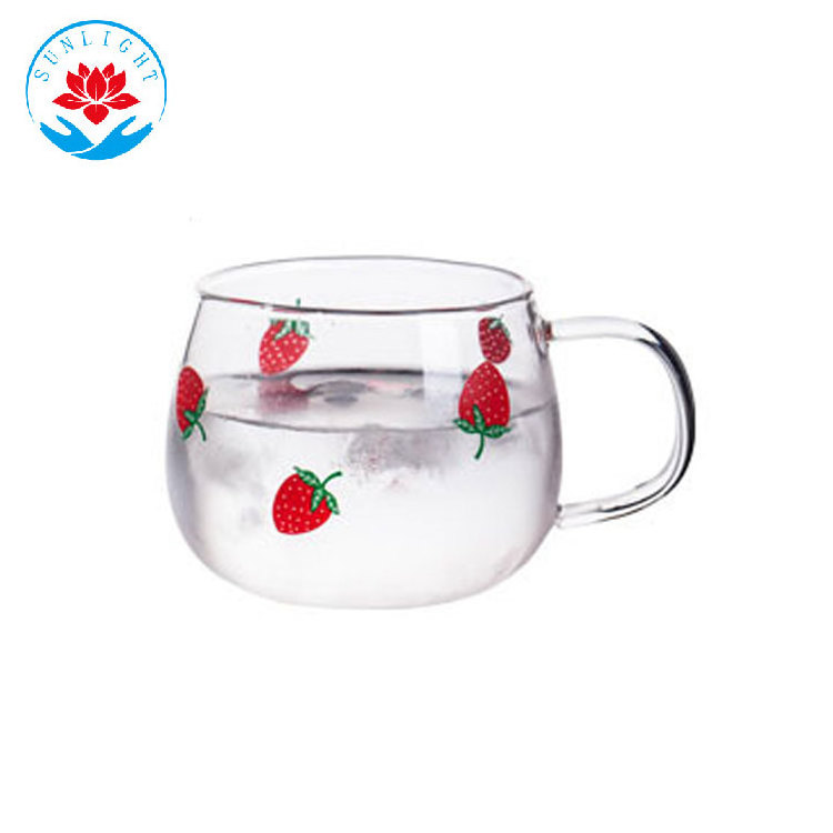 Factory  Hot Selling Glassware Printed Strawberry Glass Tea Pots &  Kettles,Borosilicate Glass Pitcher Drinking Water Jug Set