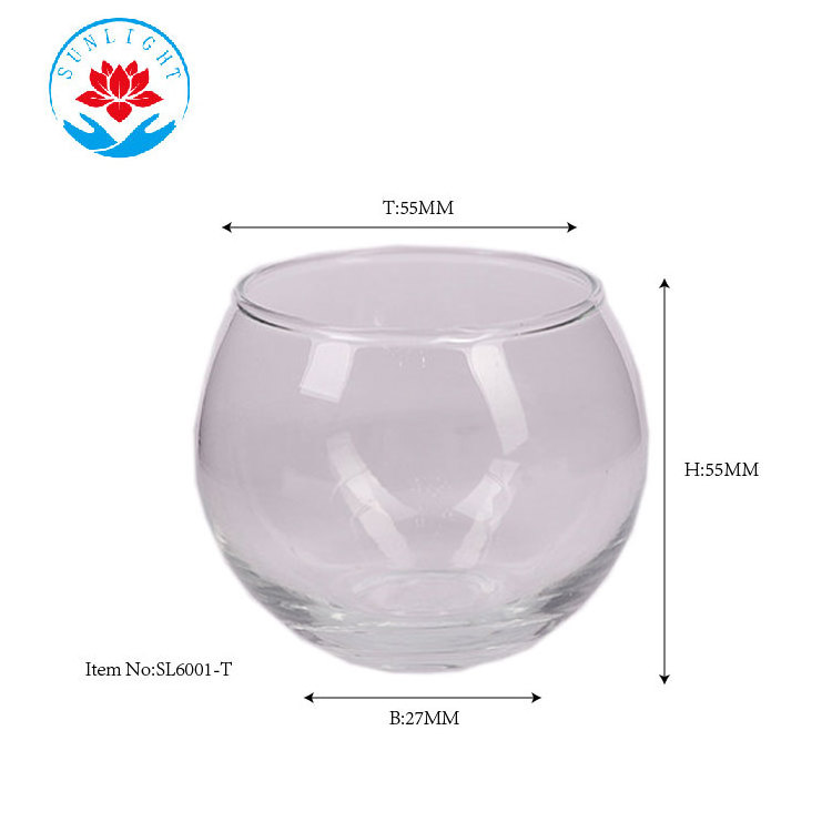 Factory Wholesale Ball Shape  Tea Light Candle Holders Glass